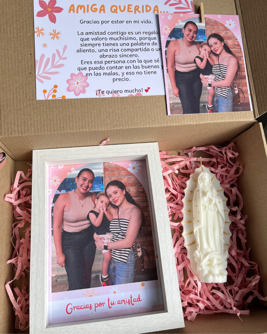 Cuadro personalizado + Vela Virgen Mediana