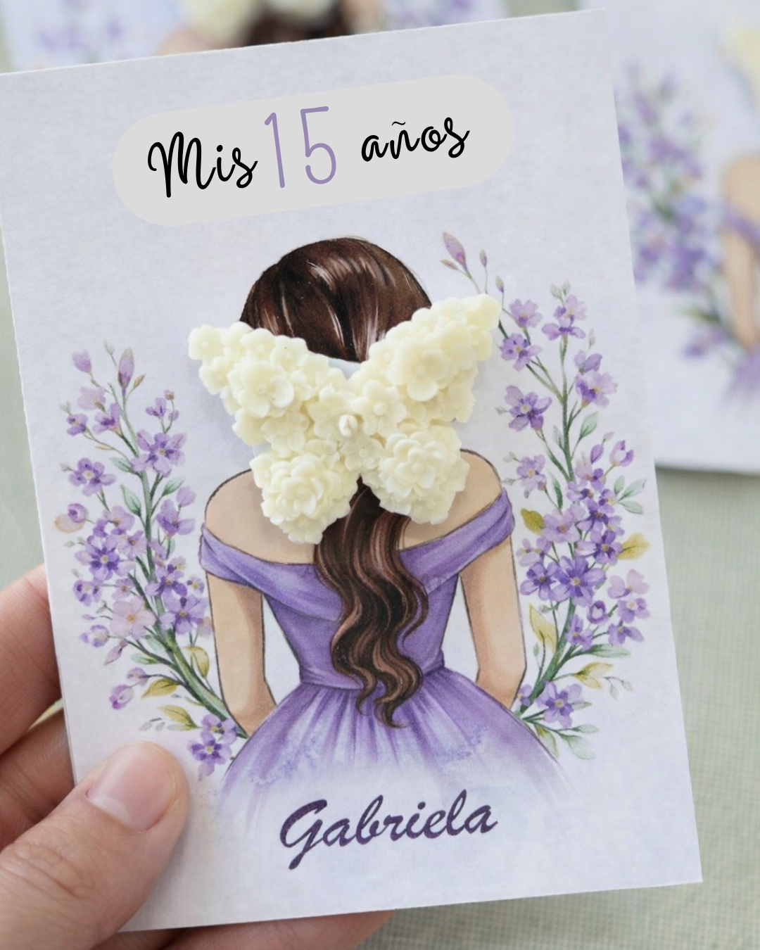 Mariposa en tarjeta