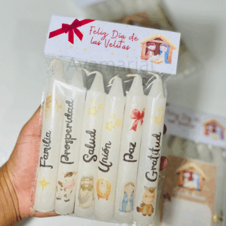 Velas Pesebre Navideño - (Puedes Personalizarlas)